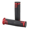REVETEMENT POIGNEE AVOC MOTO ON ROAD R613 NOIR/ROUGE CLOSED END 127mm (PAIRE)