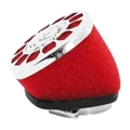 FILTRE A AIR MALOSSI E14 PHBL MOUSSE ROUGE CHROME FIXATION COUDEE 30-D.38mm