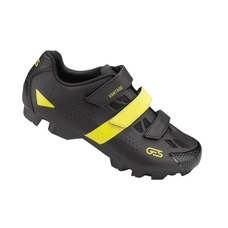 MTB CYCLING SHOE- GES VANTAGE2 BLACK/FLUO YELLOW EURO 39 TRIPLE HOOK AND LOOP STRAPS- COMPATIBLE SPD (PAIR)