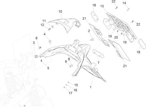 Couvercle arrière - Pare-boue