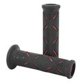 REVETEMENT POIGNEE PROGRIP MOTO ON ROAD 717 DOUBLE DENSITE NOIR/ROUGE OPEN END 122mm (PAIRE)