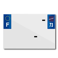 BANDE PLAQUE MOTO 210x145 POUR PVC AVEC RAISON SOCIALE DEP. 73/EURO (VENDU A L'UNITE)