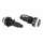 EMBOUT DE GUIDON AVOC A LEDS CONE ALU TRANSPARENT/NOIR DIAM 17 mm (6 LEDS ORANGE) (PAIRE)