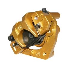 ETRIER DE FREIN AV ADAPTABLE BAOTIAN 50 BT49QT, BT50QT/SCOOTER 50 CHINOIS/PEUGEOT 50 V CLIC/SKYTEAM 50-125 DAX OR (LIVRE AVEC PLAQUETTES) -SELECTION P2R
