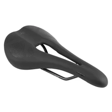 SELLE NEWTON ROUTE/VTT NOIR CONFORT AVEC TROU CENTRAL 276x154mm RAIL ACIER NOIR