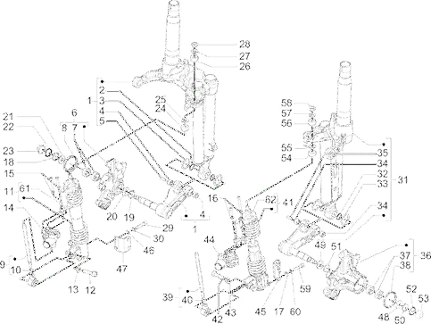 Composants de la fourche (Mingxing)