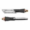 TURN SIGNAL (UNIVERSAL) REPLAY U -LEDS- TRANSPARENT/BLACK - SHORT (20 LEDS ORANGE) (PAIR) ** (L 110mm / H 20mm / Wd 11mm)