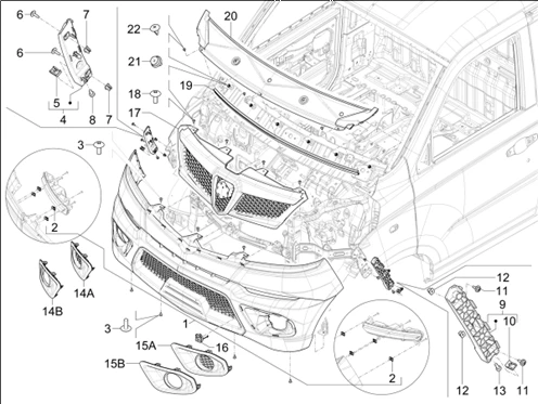 02_Caches avant - Pare-choc