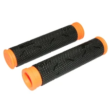 HAND GRIPS FOR MTB- PROGRIP 808 BLACK/ORANGE FLUO Ø22mm L120mm (PAIR)