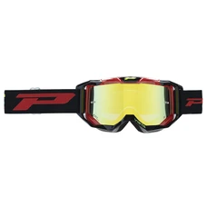 MASQUE/LUNETTES CROSS PROGRIP 3303 FL VISTA MULTILAYERED NOIR/ROUGE ECRAN MIROIR JAUNE ANTI-RAYURES/ANTI U.V./ANTI-BUEE (HOMOLOGUE CE-EN-N- AC-96025 REV.2)