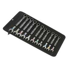 CLE MIXTE/PLATE A CLIQUET WERA 6000 JOKER DIAM 8 A 19 mm (AVEC FONCTION RETENUE) CHROME MOLY (SET 11 PIECES) -MARQUE ALLEMANDE POUR LES ATELIERS