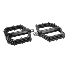 FLAT PEDAL-FOR BMX/DOWNHILL - NEWTON - ALUMINIUM CNC - BLACK-ON BEARINGS- Thread 9/16 with removable silver grip pins (PAIR) 120x108mm