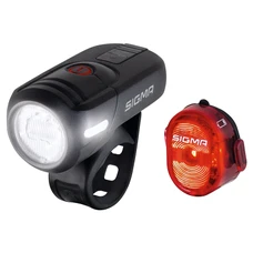 ECLAIRAGE VELO USB KIT SIGMA AURA MICRO SET AURA 45/NUGGET II (AUTONOMIE 3H MODE STANDARD ET 6H MODE ECO) NOIR - HOMOLOGUE