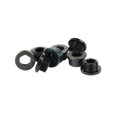 INTRAVIS PEDALIER BOSCH ACIER NOIR COMPATIBLE MONO PLATEAU 4 BRANCHES (JEU DE 4) - VIS ET CHEMINEE M8x0.75x4.5L + 4 cheminées aluminium M8x0.75x4.7L.