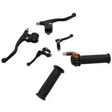 KIT POIGNEE/LEVIER CYCLO TARGA MINI METAL NOIR  -SELECTION P2R-