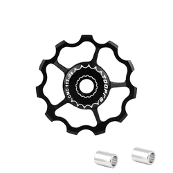 GALET DERAILLEUR TOOPRE POUR 11-13 DENTS NOIR (VENDU A L'UNITE) -INCLUS RONDELLES 4 ET 5 mm