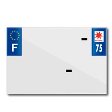 BANDE PLAQUE MOTO 210x145 POUR PVC AVEC RAISON SOCIALE DEP. 75/EURO (VENDU A L'UNITE)