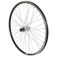 WHEEL FOR MTB- 26" P2R REAR BLACK DOUBLE-WALLED - ALUMINIUM HUB - QUICK RELEASE CASSETTE 9/8 Speed