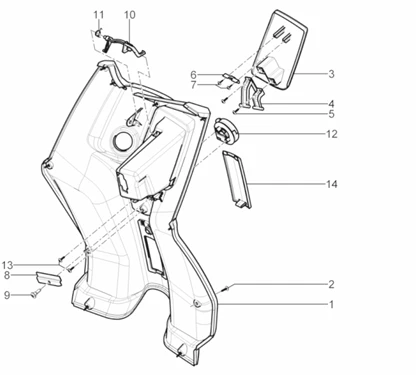 Coffre avant - Contre-tablier