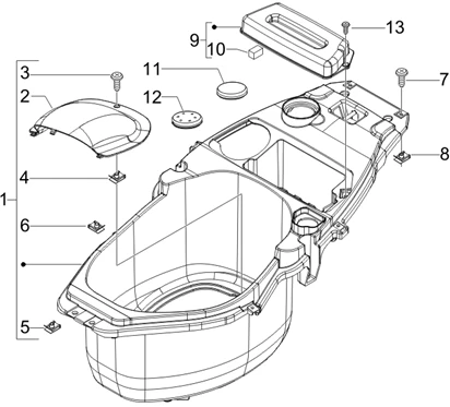 Logement casque - Dessous de selle