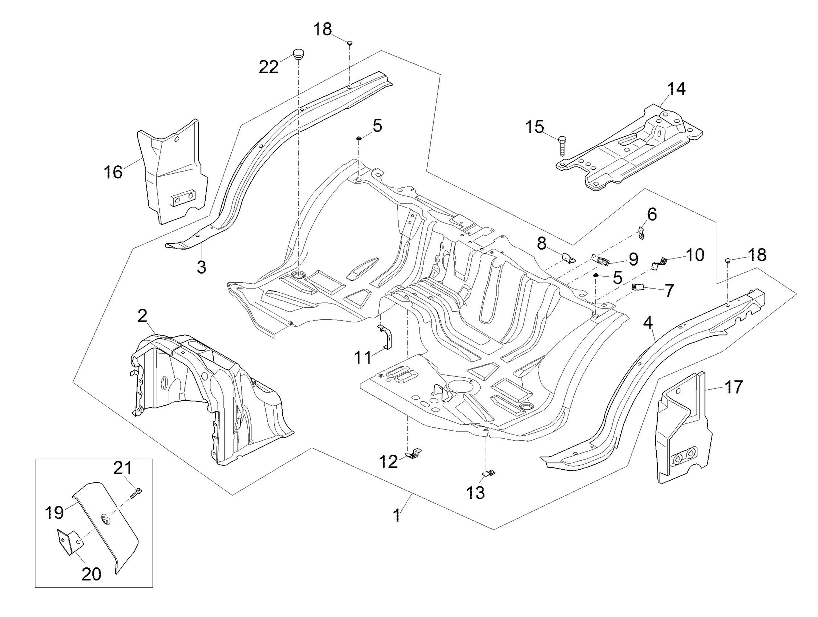 Panneau du plancher AV 