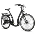 VELO MUSCULAIRE CITY BIKE 26 LEADER FOX EMA 2025 FEMME NOIR 7V CADRE ALU 19 POUCES (TAILLE ADULTE 175 à 183 cm)
