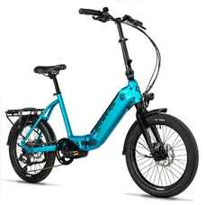 VELO ELECTRIQUE/VAE PLIANT CITY 20 LEADER FOX URBY 2026 MIXTE BLEU CLAIR 8V MOTEUR CENTRAL BAFANG M420 36V 80Nm BATTERIE 16Ah