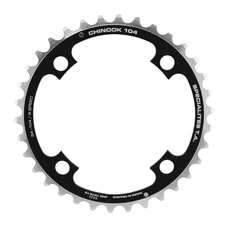 CHAINRING FOR MTB 4 ARMS - Ø104 TA CHINOOK TRIPLE 34 Teeth- Middle BLACK ALU 8/9 Speed.