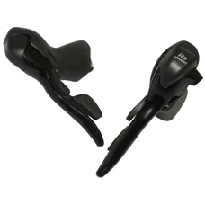 LEVIER/MANETTE ROUTE PATIN MICROSHIFT 8V. TRIPLE ALU NOIR COMPATIBLE SHIMANO (PAIRE SACHET POUR ATELIER)