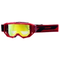 MASQUE/LUNETTES CROSS PROGRIP 3300 FL VISION GO MULTILAYERED ROUGE MAT ECRAN MIROIR JAUNE ANTI-RAYURES/ANTI U.V./ANTI-BUEE (HOMOLOGUE CE-EN-N- AC-96025 REV.2)