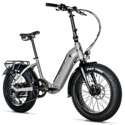 VELO ELECTRIQUE/VAE PLIANT FAT BIKE 20 LEADER FOX CODY MIXTE GRIS 7V MOTEUR ROUE AR BAFANG 36V 80Nm BATTERIE 16Ah