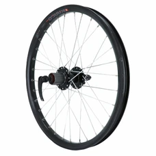 WHEEL FOR MTB 20" -REAR - KARGO DISC/V-brakes FOR E-BIKE - ALU -BLACK-DOUBLE WALLLED - VELOX HUB DISC 6 HOLES FOR CASSETTE 10/9/8 Speed. (REINFORCED)
