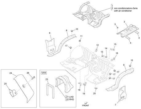 Panneau du plancher AV