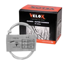 CABLE DE FREIN CYCLO VELOX G.6 POUR PEUGEOT  BOULE 8x8mm  DIAM 15/10  Lg 1,80M  (14 FILS)  (BOITE DE 25)