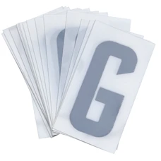 LETTER FOR LICENSE PLATE PVC MOTORBIKE/SCOOTER  45mm  G  (SOLD PER 10)