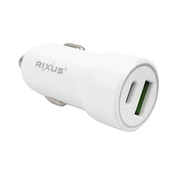 CHARGEUR VOITURE USB-C/USB-A RIXUS BLANC 5V 20W (VENDU A L'UNITE) -RXCC16S