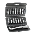 OUTIL CLE ALLEN TOOLKIT CLE CLIQUET ACIER INOX AVEC EMBOUTS CHC 2/2.5/3/4/5/6/8 TORX T10/T15/T20/T25 ET 3 TOURNEVIS (JEU DE 14 PIECES)
