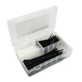 COLLIER DE SERRAGE NYLON TYPE RILSAN 2,5x100mm et 4,8x160mm NOIR ET TRANSPARENT (BOITE DE 250) -P2R