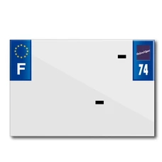 BANDE PLAQUE MOTO 210x145 POUR PVC AVEC RAISON SOCIALE DEP. 74/EURO (VENDU A L'UNITE)