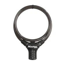 ANTITHEFT FOR BICYCLE - COMBINATION CABLE LOCK MASTERLOCK Ø 12mm L 90cm BLACK - SECURITY LEVEL 7