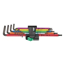 CLE MALES COUDEES TORX WERA 967 TX XL BLACKLASER (AVEC FONCTION RETENUE) (SET 9 PIECES) -MARQUE ALLEMANDE POUR LES ATELIERS