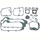 JOINT MOTEUR SCOOT ADAPTABLE SCOOT 50 CHINOIS 4T 10+12 POUCES GY6, 139QMB/PEUGEOT 50 KISBEE 4T, V-CLIC 4T/BAOTIAN 50 BT49QT 4T/NORAUTO 50 RAZZO 4T (POCHETTE COMPLETE) -P2R