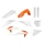 CARROSSERIE/CARENAGE MOTO MX KTM 125, 250 SX, 250, 450 SX-F, 250 XC, 250, 450 XC-F 2019> ORANGE KTM/BLANC (COULEUR OEM) (KIT PLASTIQUES 10 PIECES)  -POLISPORT-