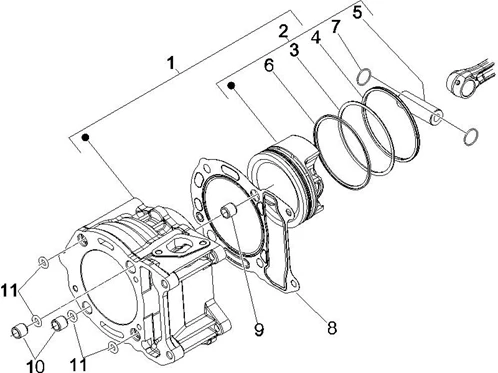 Groupe cylindre-piston-axe