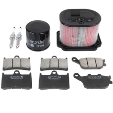 KIT/PACK ENTRETIEN MOTO ADAPTABLE YAMAHA 700 MT-07 2014> PLAQUETTE ORGANIQUE (PACK 7 PIECES) -SELECTION P2R