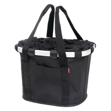 FRONT BASKET- CANVAS- KLICKFIX BIKEBASKETS - BLACK - ON HANDLEBAR 15Lt (35x28x26cm) (WITHOUT BRACKET)