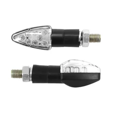 TURN SIGNAL (UNIVERSAL) REPLAY MICRO "ARROW" TRANSPARENT/BLACK 8 LEDS ORANGE-CEE APPROVED- (PAIR) (L 55mm / H 20mm / Wd 23mm)