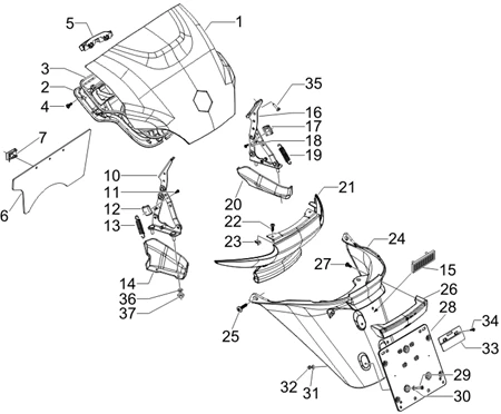 Couvercle arrière - Pare-boue