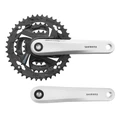 PEDALIER VTT SHIMANO 6/7/8V. TOURNEY FC-TX801 170mm 42-32-22 MANIVELLES ARGENT ET PLATEAUX NOIRS (MONTAGE ATELIER)