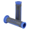 GRIP -  DOMINO ORIGINAL- ON ROAD  A350 GREY ANTHRACITE/BLUE 120 mm OPEN END (PAIR).